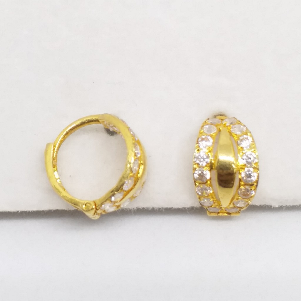 18 kt 750 gold daimond earring type round bali - Image 2