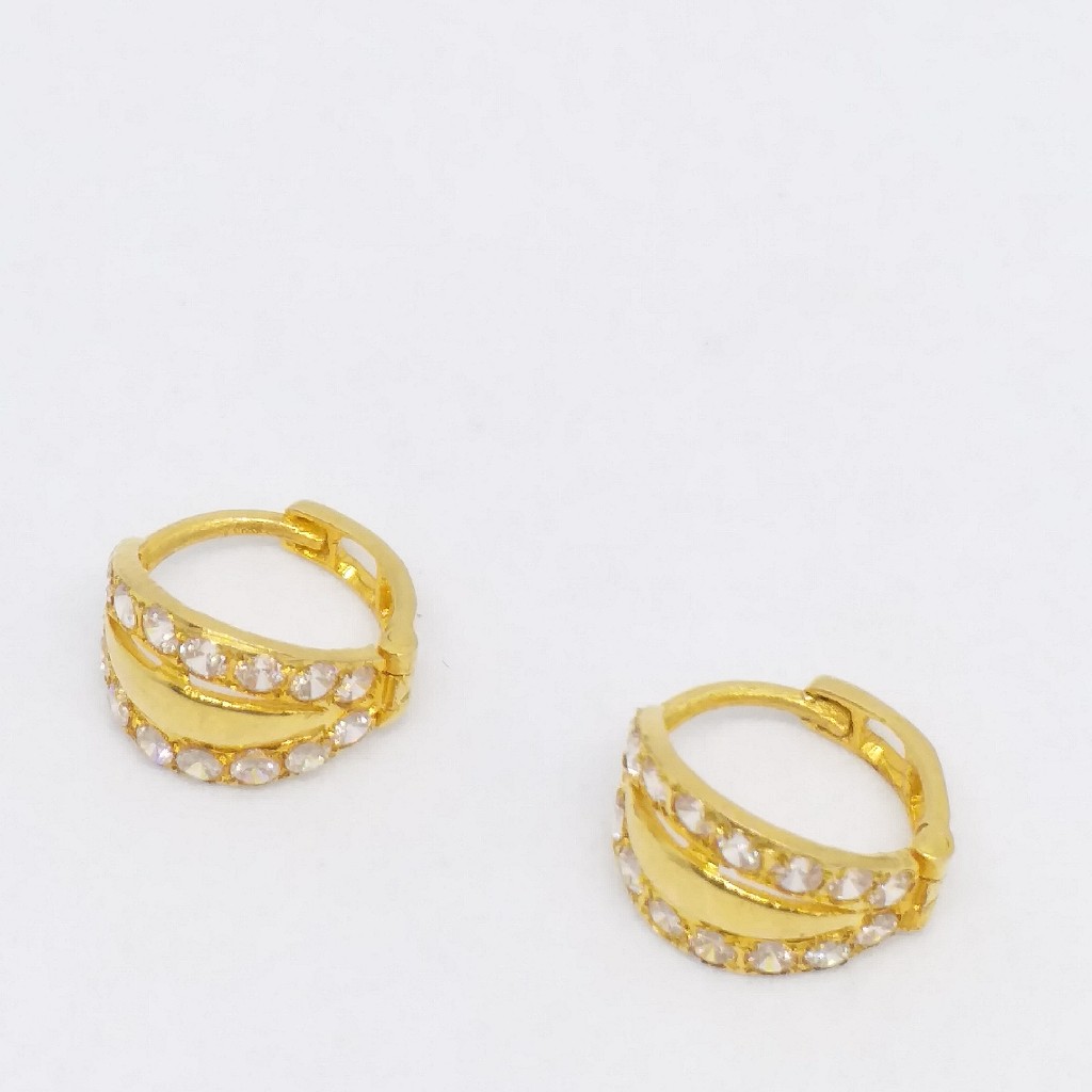 18 kt 750 gold daimond earring type round bali
