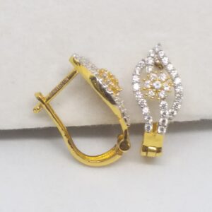 18 kt 750 gold daimond earring type j style bali