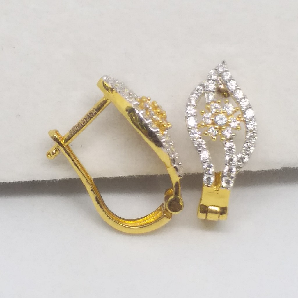 18 kt 750 gold daimond earring type j style bali - Image 2