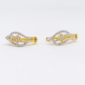 18 kt 750 gold daimond earring type j style bali