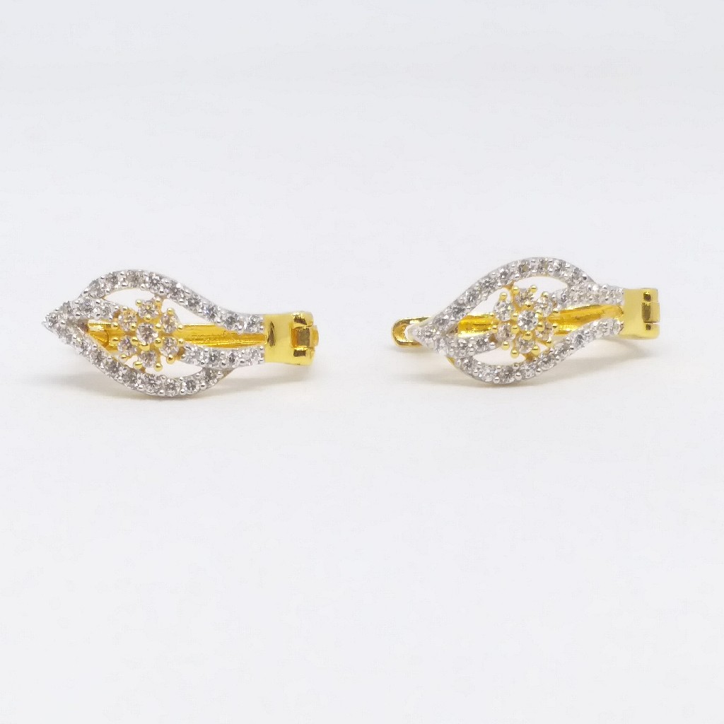 18 kt 750 gold daimond earring type j style bali