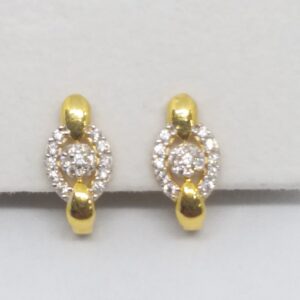 18 kt 750 gold daimond earring type j style bali