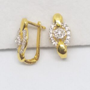 18 kt 750 gold daimond earring type j style bali