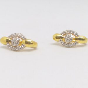 18 kt 750 gold daimond earring type j style bali