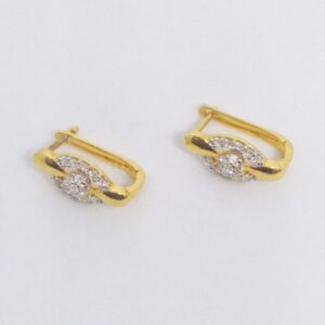 18 kt 750 gold daimond earring type j style bali