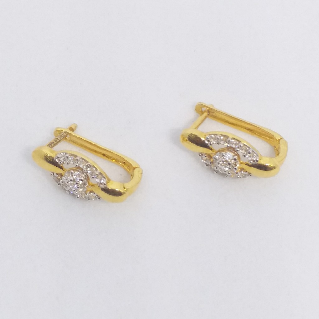18 kt 750 gold daimond earring type j style bali