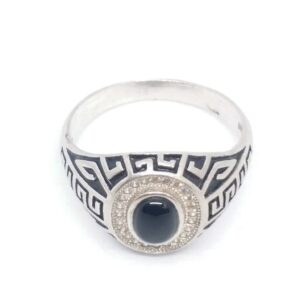925 Sterling silver antique Black Gents Ring