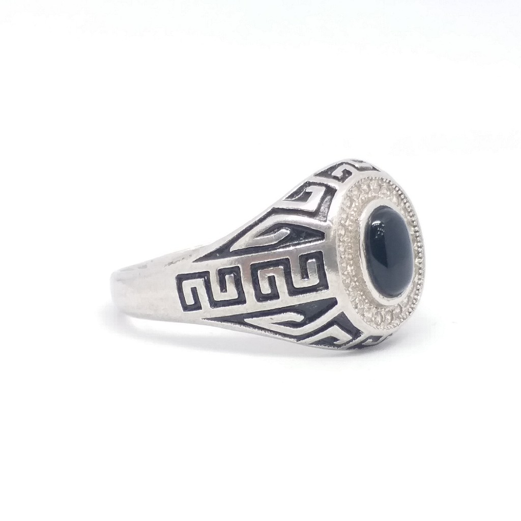 925 Sterling silver antique Black Gents Ring - Image 2