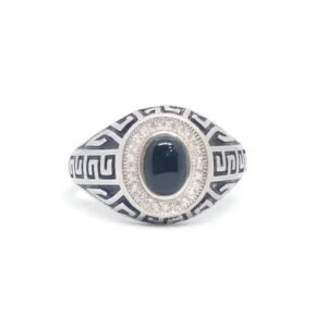 925 Sterling silver antique Black Gents Ring