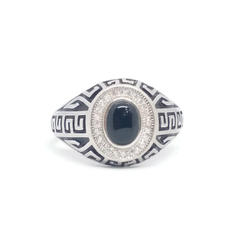 925 Sterling silver antique Black Gents Ring