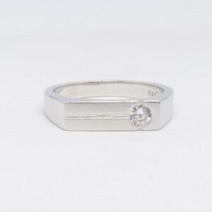 925 Sterling silver Single Stone Gents Ring