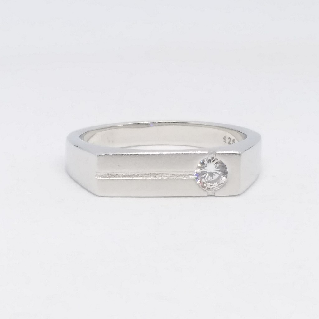 925 Sterling silver Single Stone Gents Ring