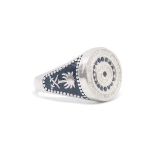 925 Sterling silver black Daimond Fancy Ring