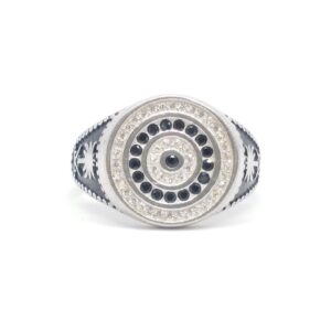 925 Sterling silver black Daimond Fancy Ring