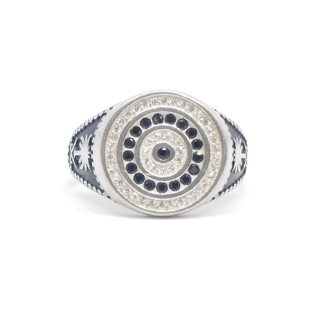 925 Sterling silver black Daimond Fancy Ring