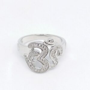 925 Sterling silver Diamond Om Gents Ring