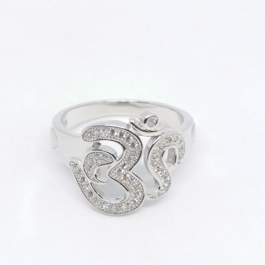 925 Sterling silver Diamond Om Gents Ring - Image 3