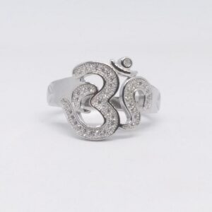 925 Sterling silver Diamond Om Gents Ring