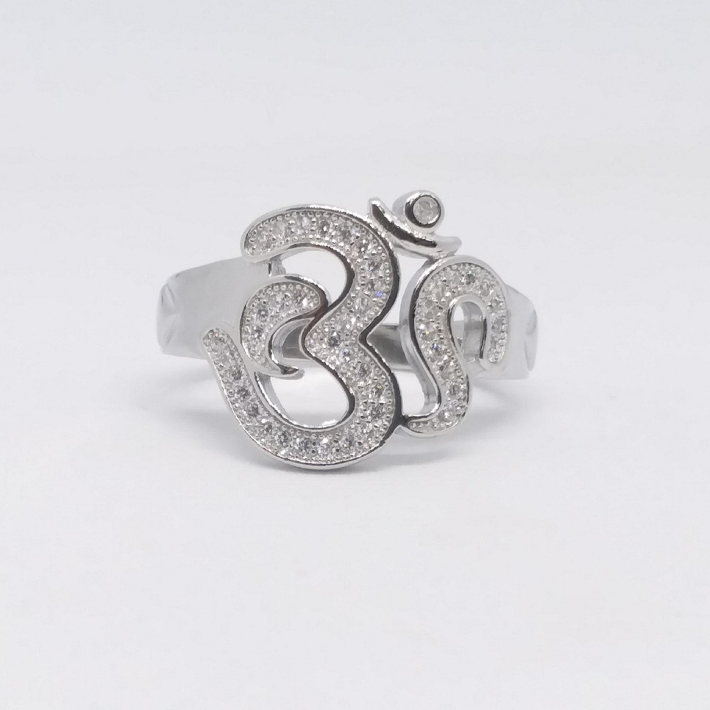 925 Sterling silver Diamond Om Gents Ring