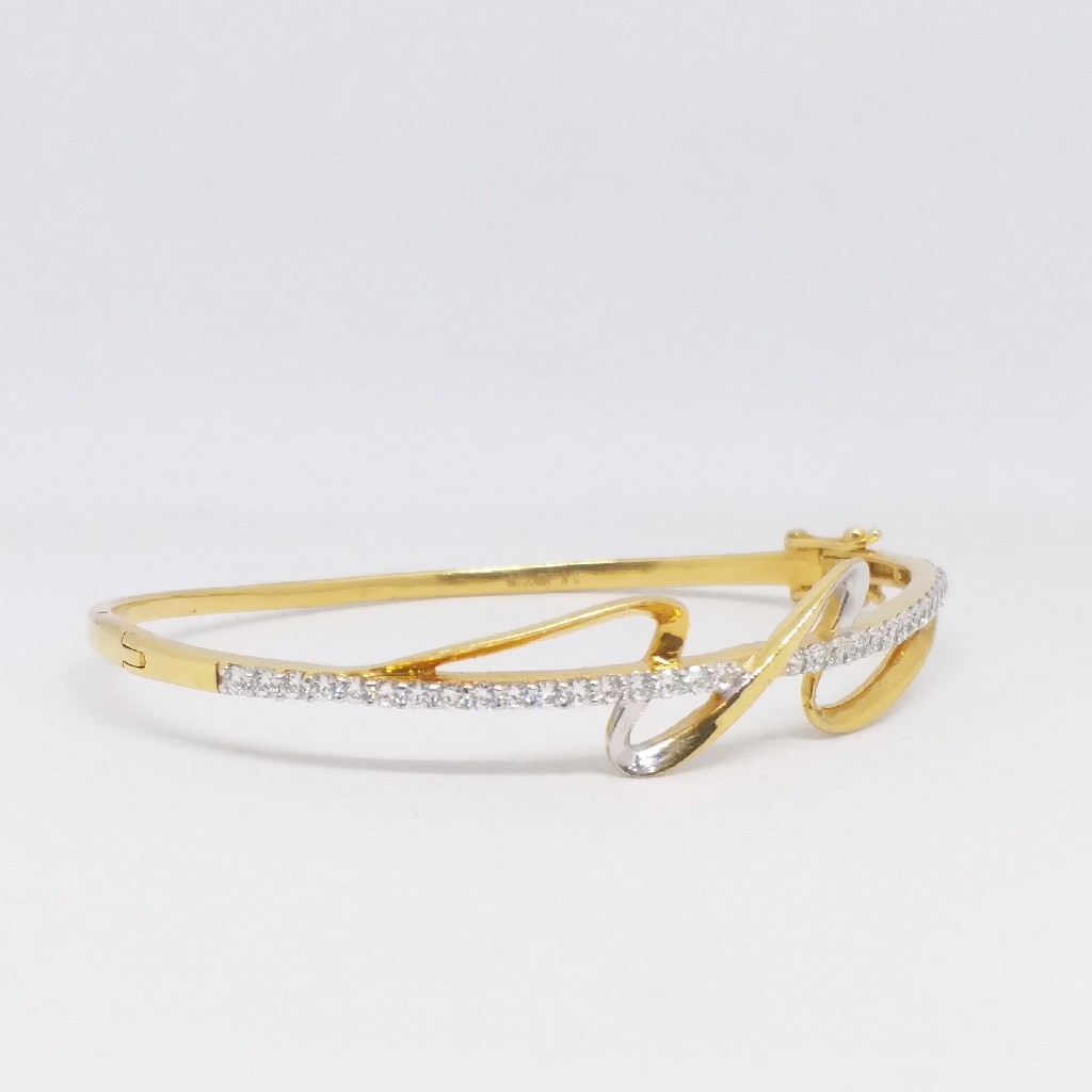 18 kt 750 round daimond fancy ladies kada bracelet - Image 2