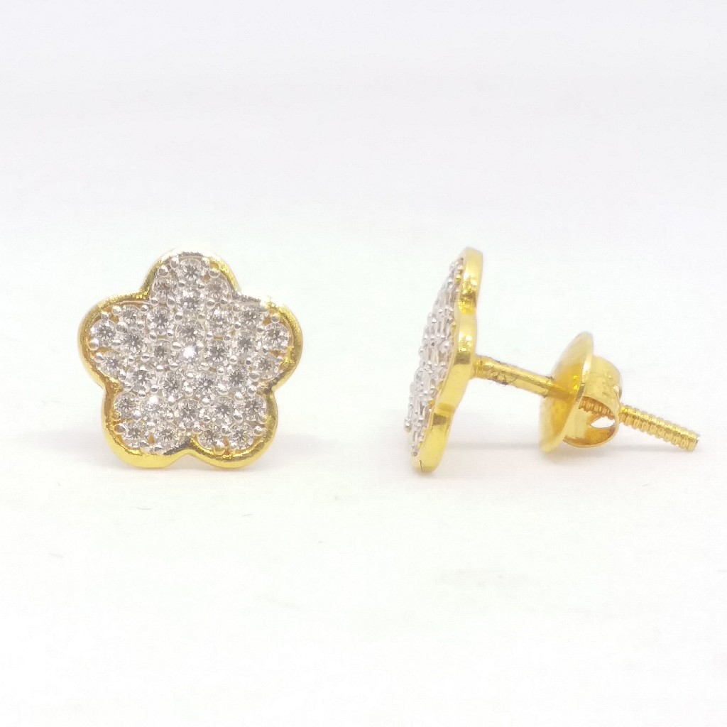 22 KT 916 Gold Diamond Round Fancy top - Image 2