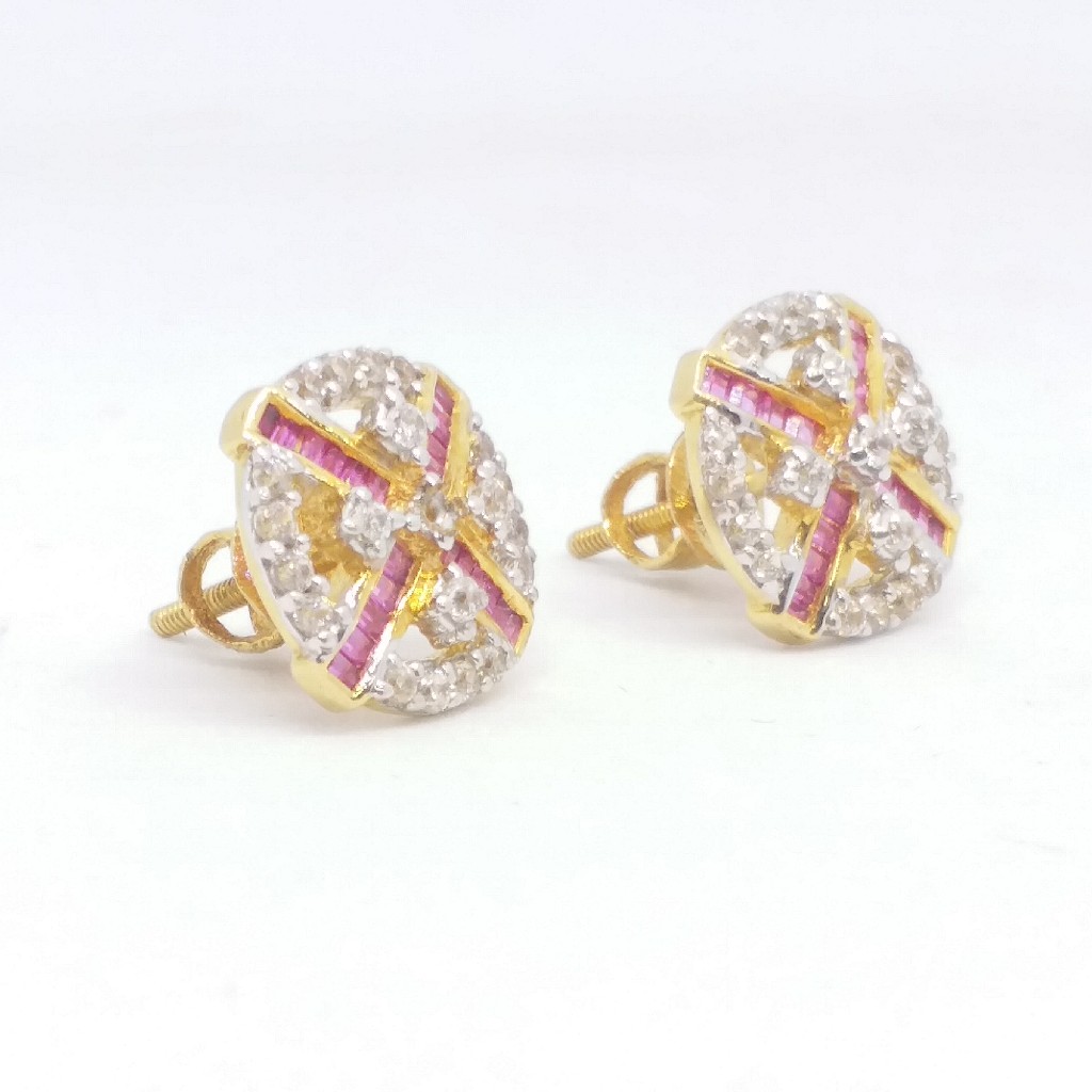 22 KT 916 Gold Diamond Choki pink stone Square tops - Image 3