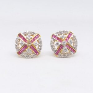 22 KT 916 Gold Diamond Choki pink stone Square tops
