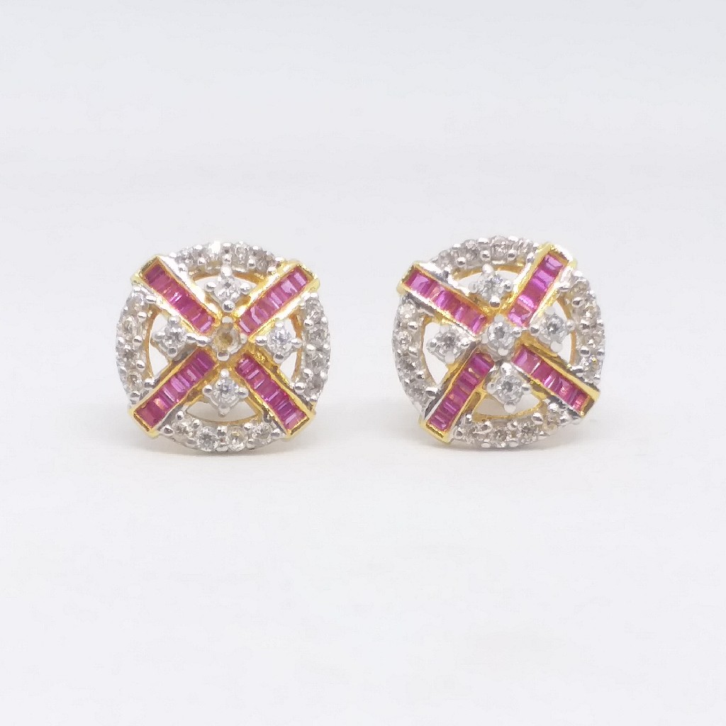 22 KT 916 Gold Diamond Choki pink stone Square tops