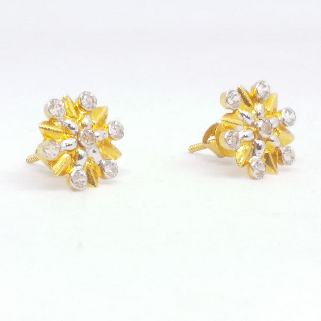 22 KT 916 Gold Diamond Round Flower shape Tops - Image 3