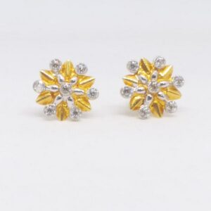 22 KT 916 Gold Diamond Round Flower shape Tops