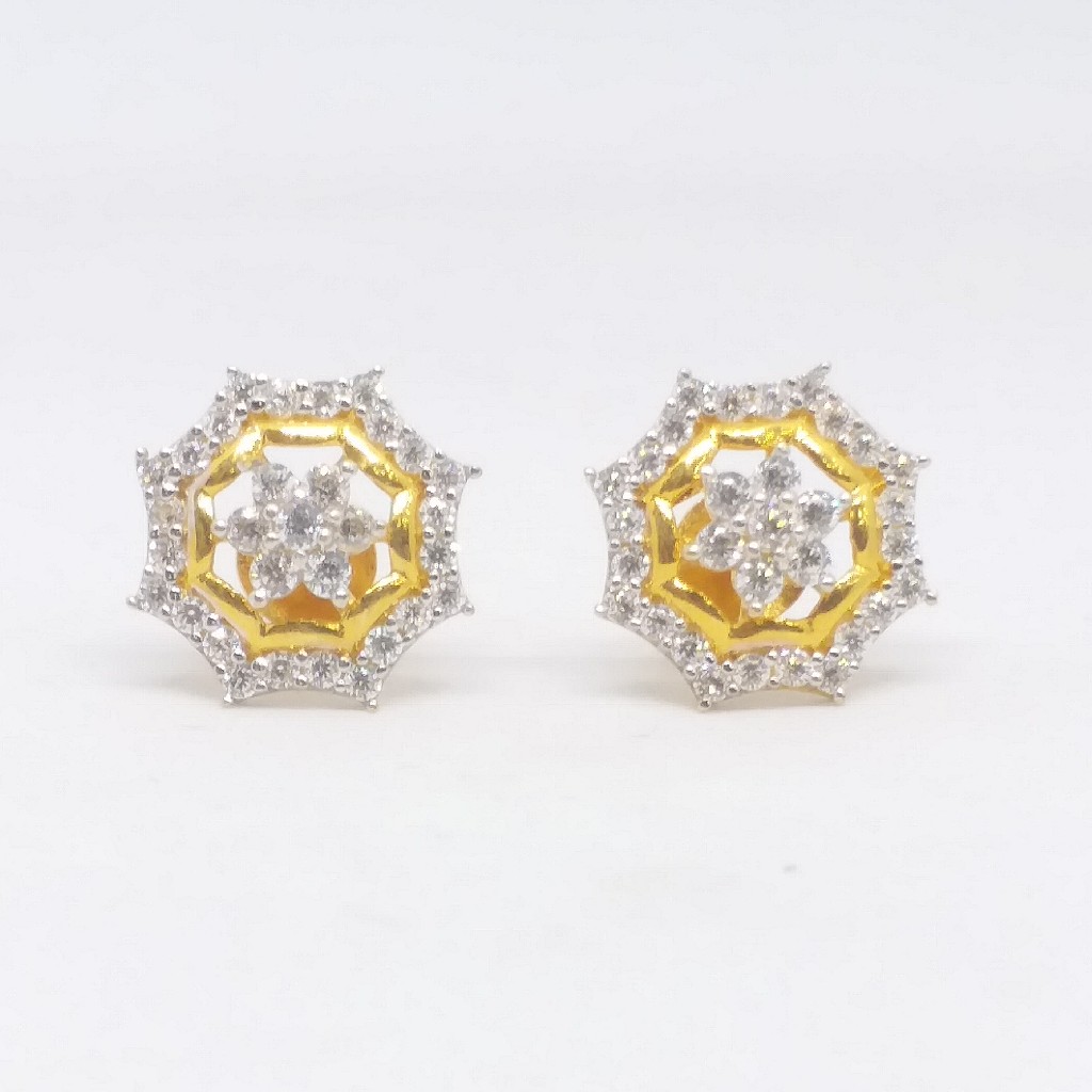 22 KT 916 Gold Diamond Round Fancy top