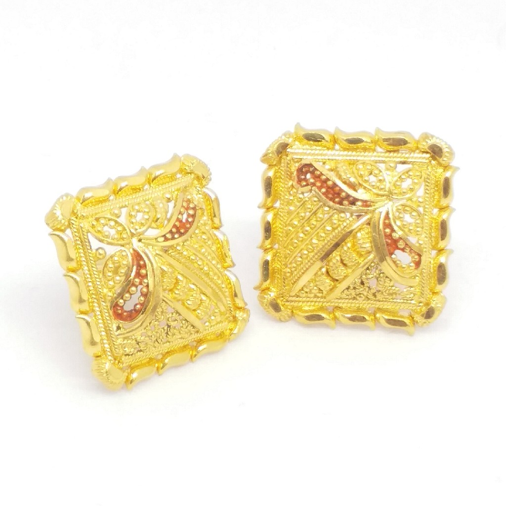 22 KT 916 Plain Gold Culcutti square shape tops