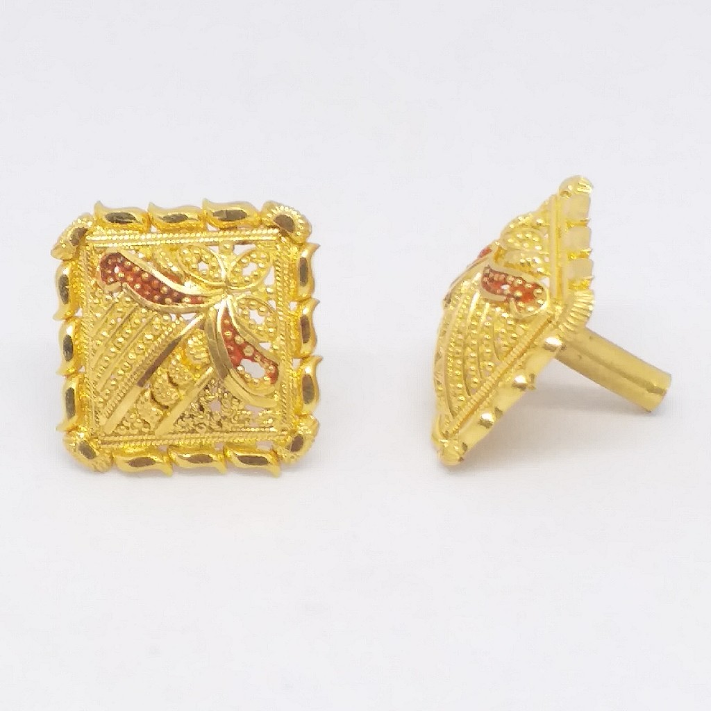 22 KT 916 Plain Gold Culcutti square shape tops