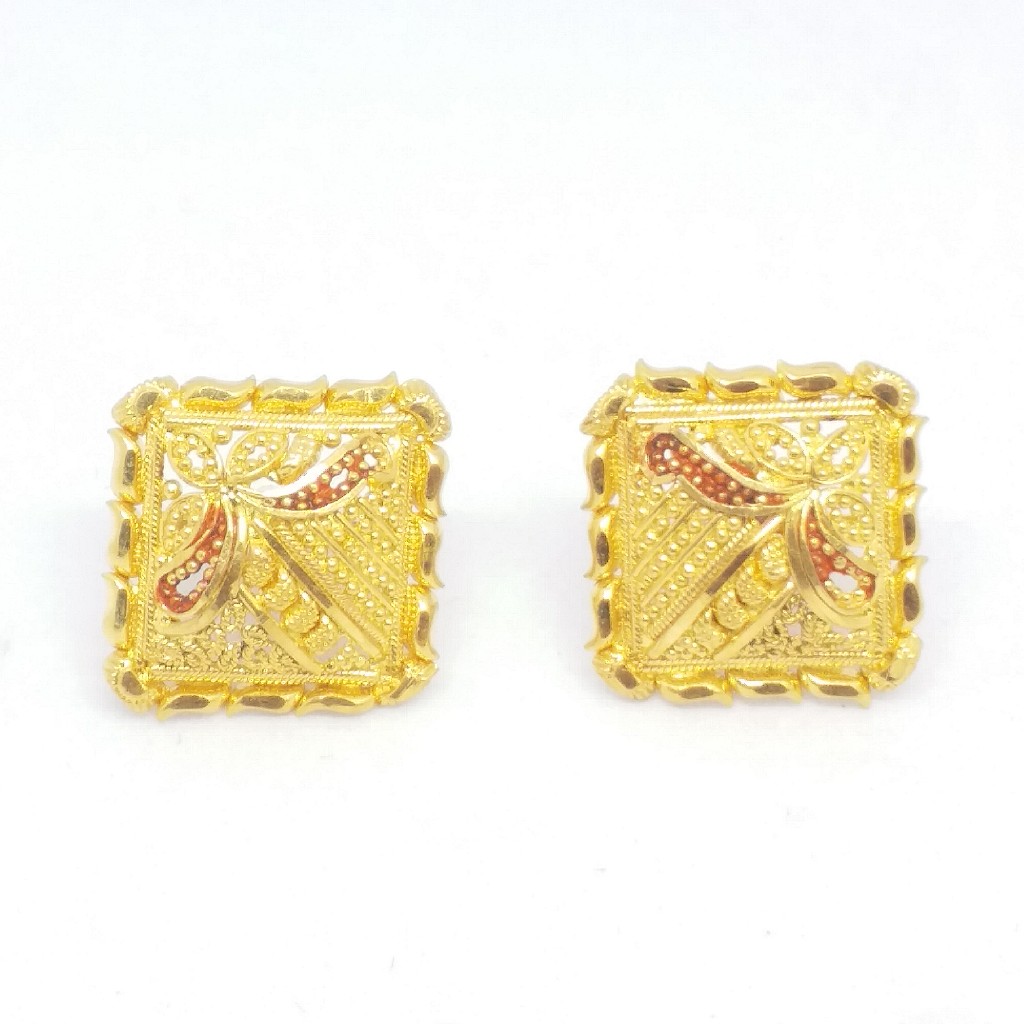 22 KT 916 Plain Gold Culcutti square shape tops