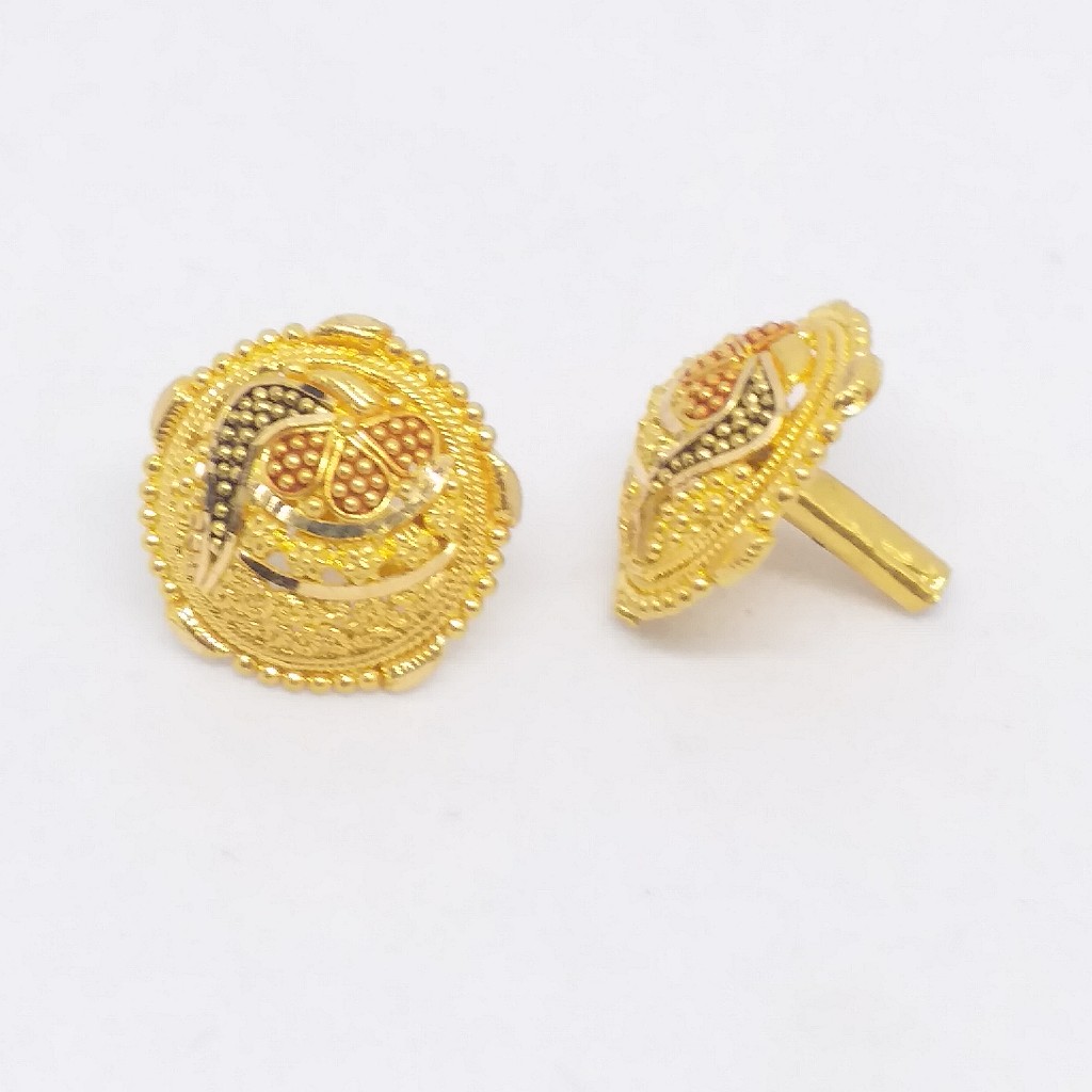 22 KT 916 Gold Plain Culcutti Round tops - Image 2