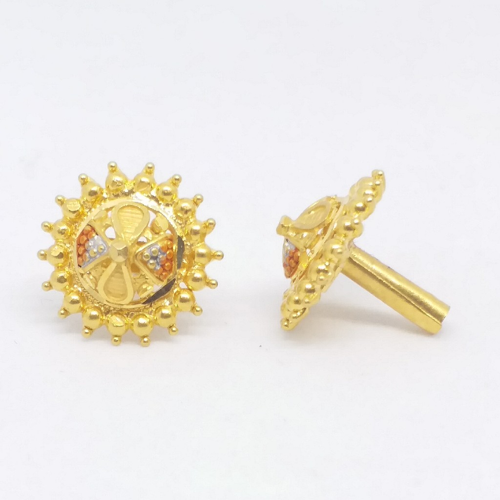 22 kt 916 gold plain round tops - Image 2