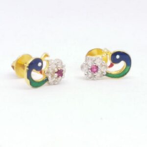 18 KT 750 Peacock Meena Daimond tops