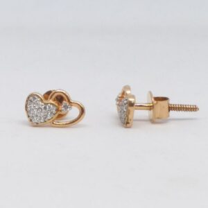 18 KT 750 Rose Gold Heart Shape Daimond tops