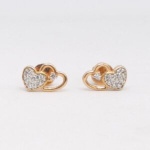 18 KT 750 Rose Gold Heart Shape Daimond tops