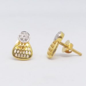 22 KT 916 Plain Gold Earring