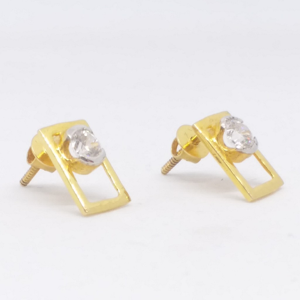 22 KT 916 Single Stone square Daimond Tops - Image 3