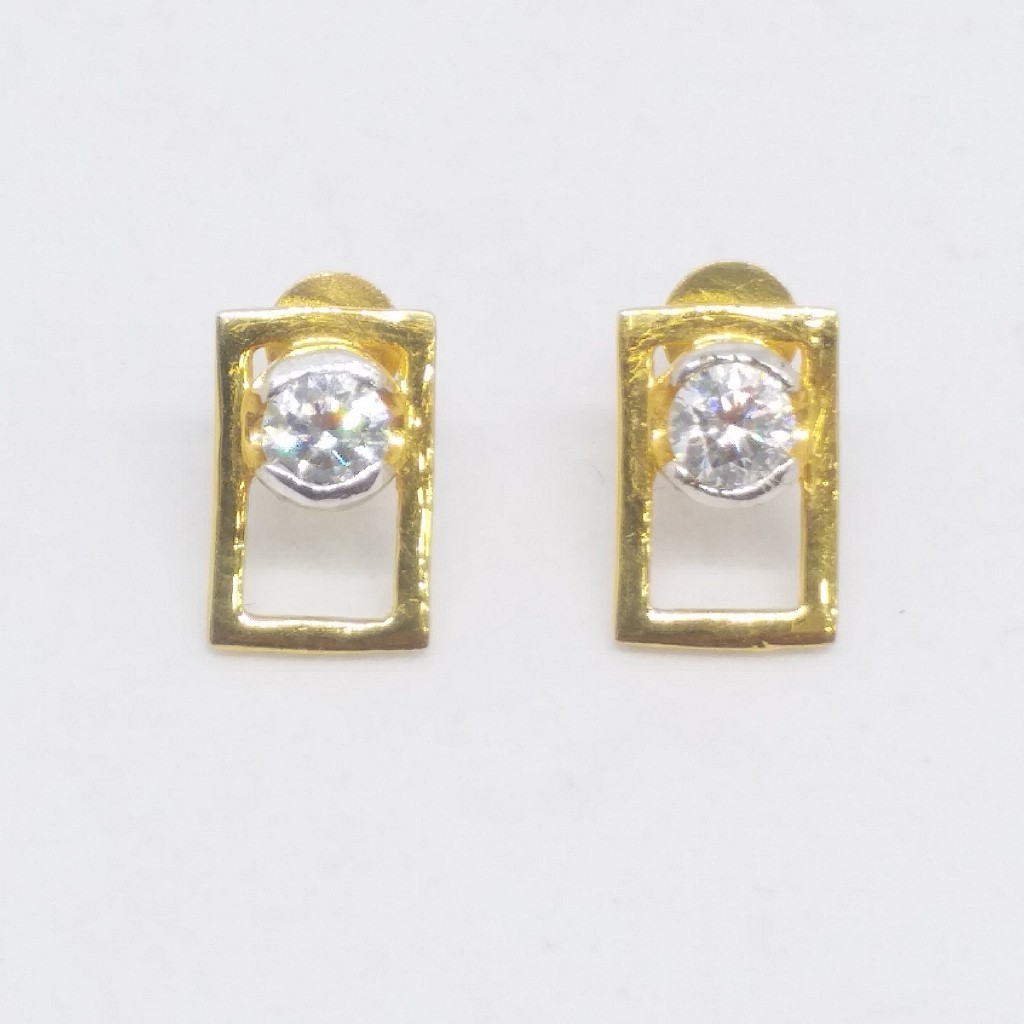22 KT 916 Single Stone square Daimond Tops