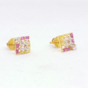 18 KT 750 square Pink Colour Daimond Baccha ladies tops