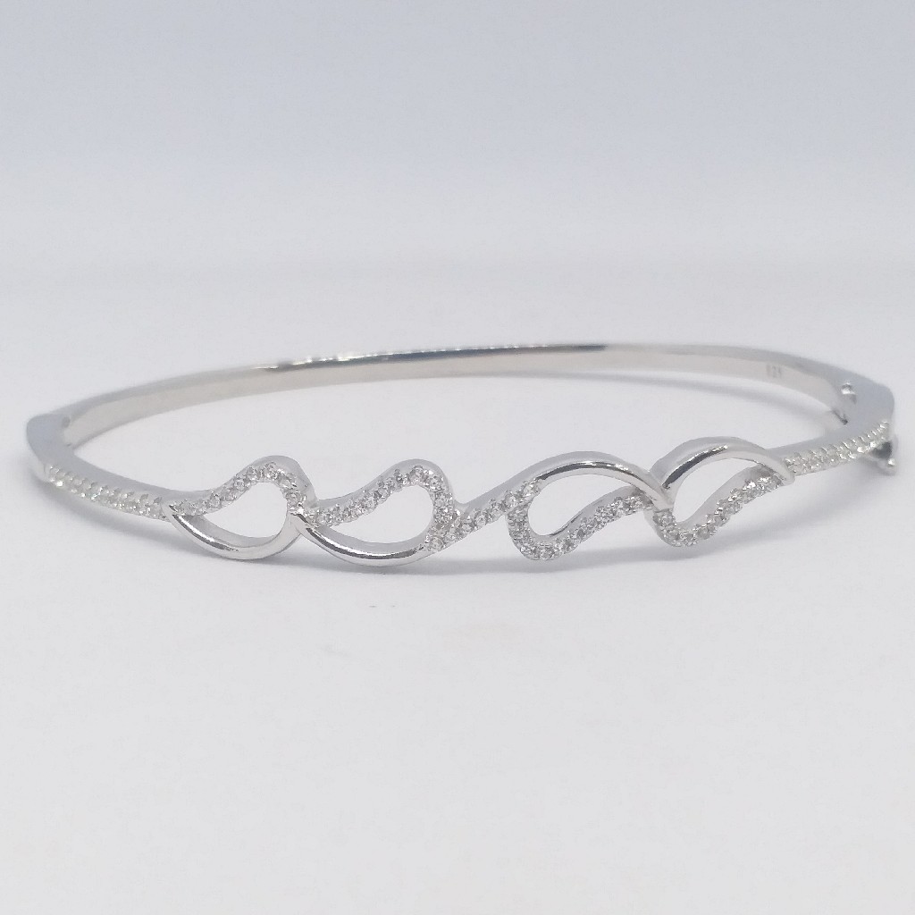 925 sterling silver diamond fancy ladies kada bracelet