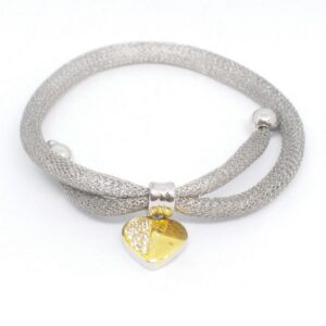 925 sterling silver heart shape adjustable leadis bracelet
