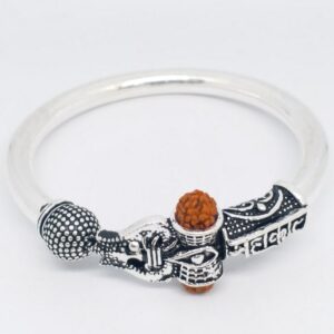 925 Sterling silver mahakal shiva Gents oxidase kada