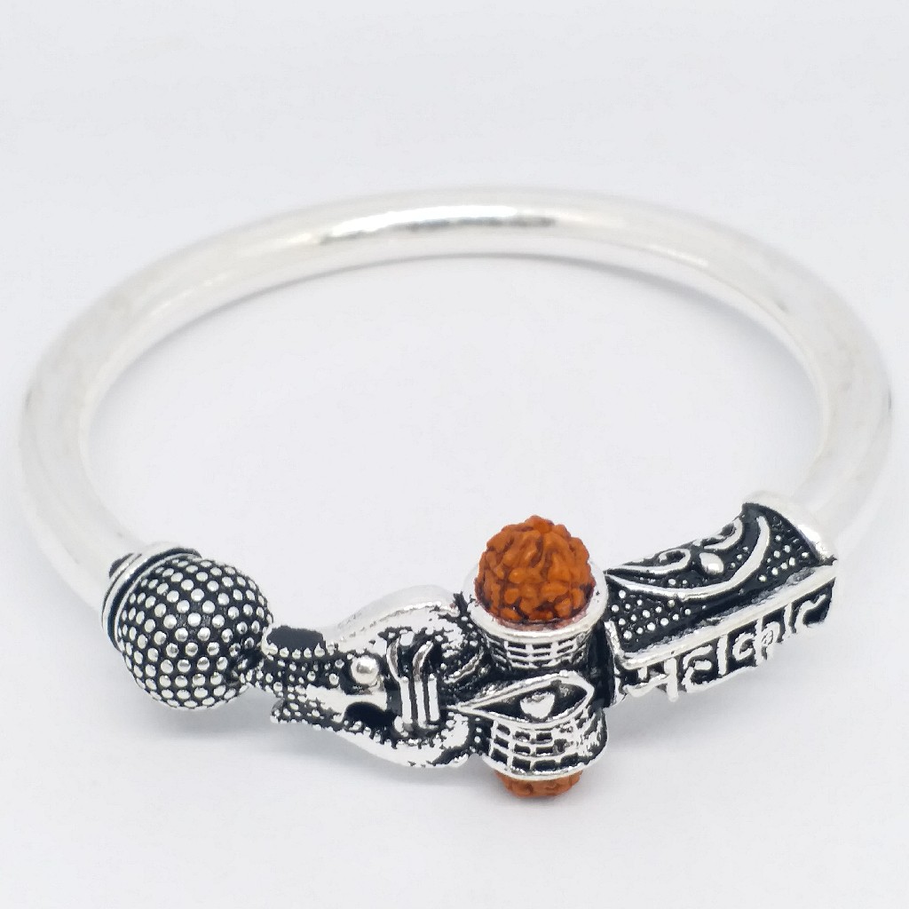 925 Sterling silver mahakal shiva Gents oxidase kada - Image 3