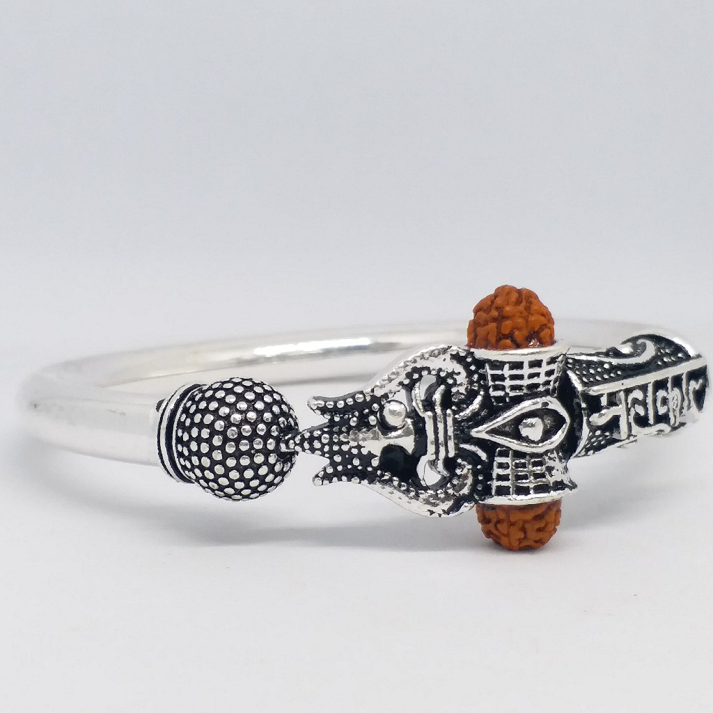 925 Sterling silver mahakal shiva Gents oxidase kada - Image 2