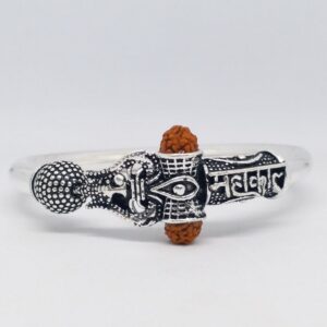 925 Sterling silver mahakal shiva Gents oxidase kada